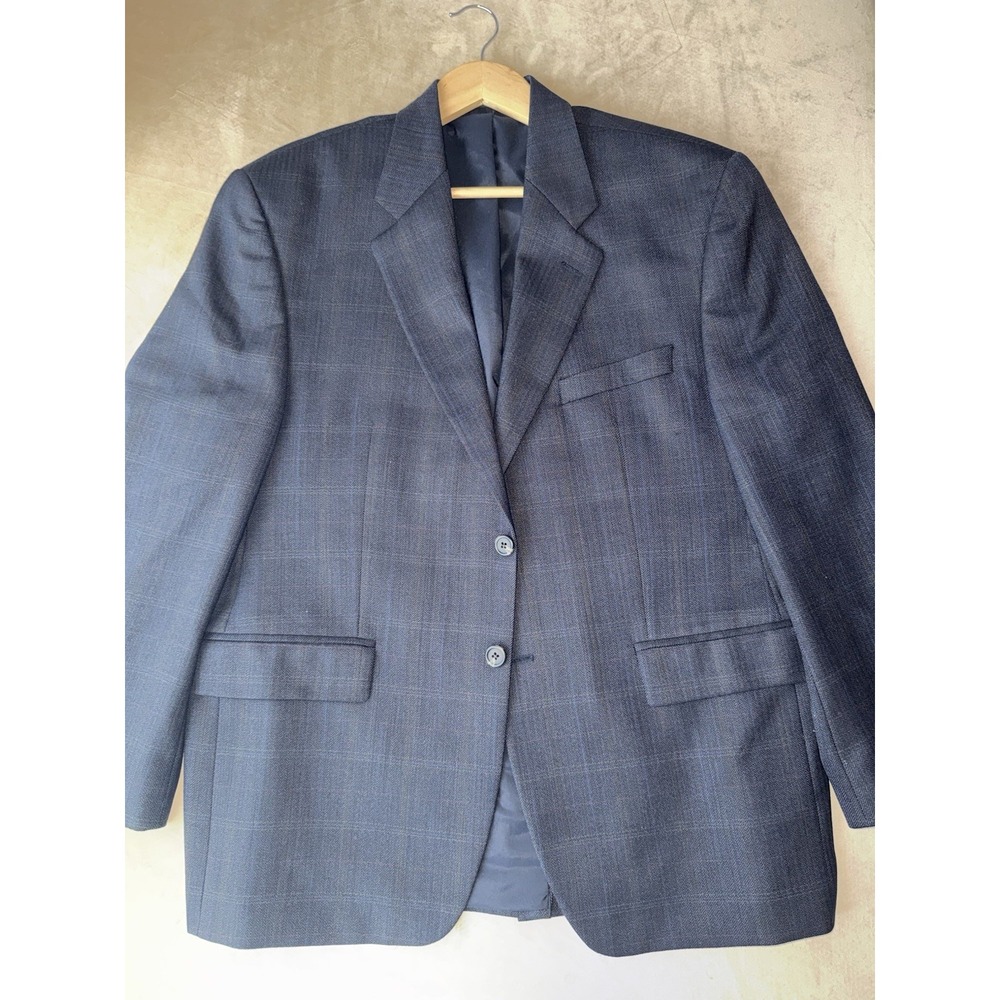 Lauren Ralph Lauren 100% Wool Herringbone Blue Blazer Size 42S - Picture 5 of 16